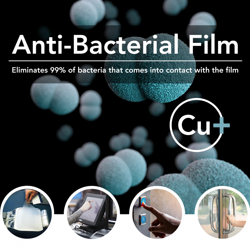 STAY SAFE WITH THE ANTI-BACTERIAL FILM!