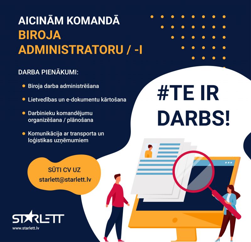 MEKLĒJAM BIROJA ADMINISTRATORU / -I!