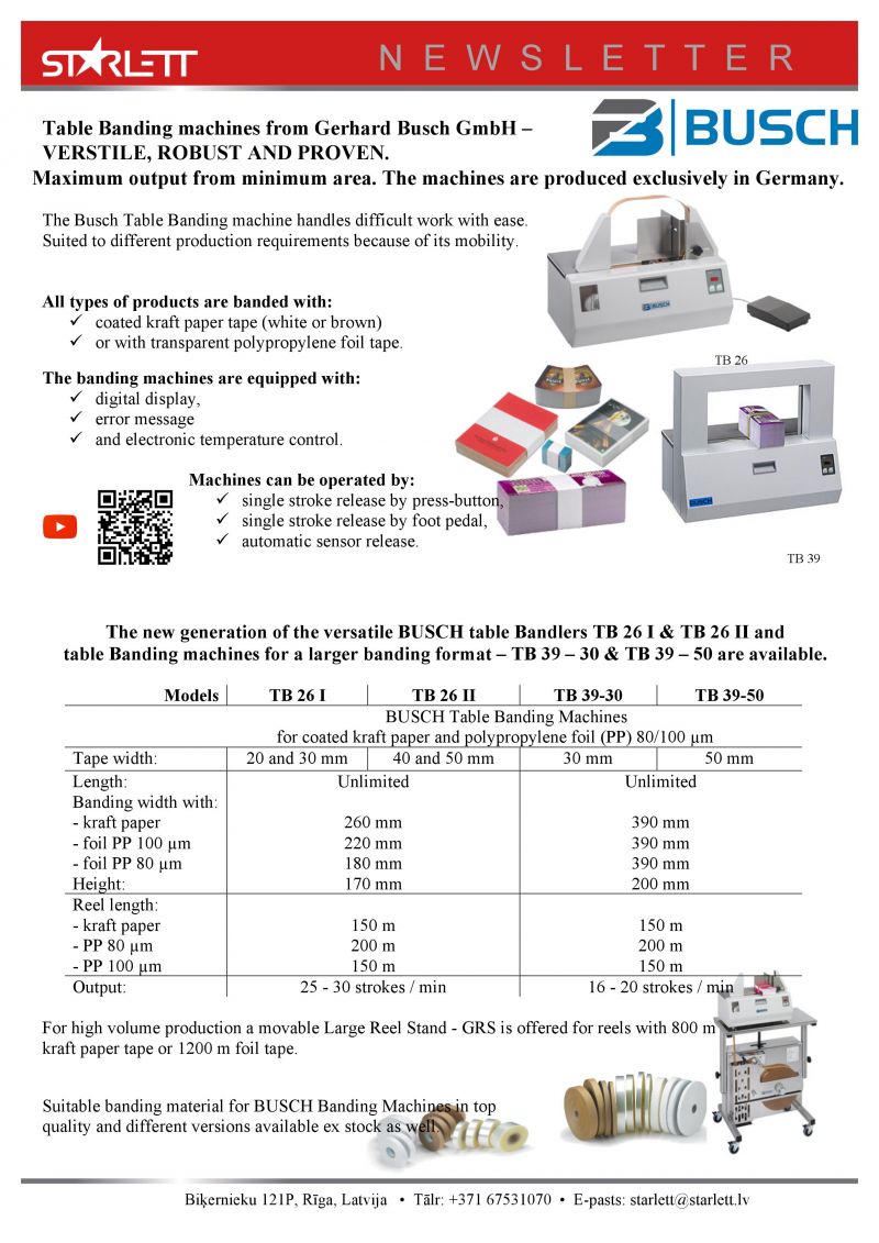 BUSCH Table banding machines