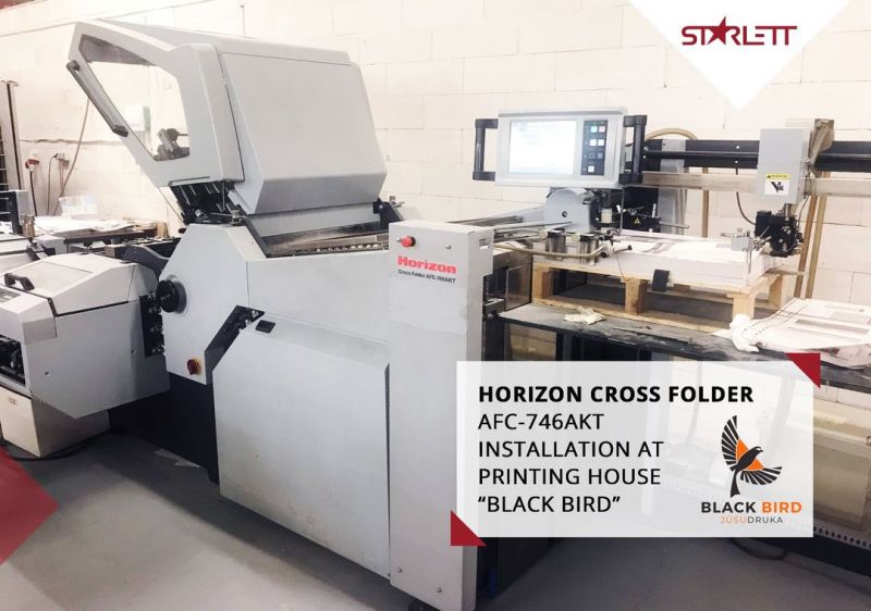 NEW INSTALLATION - HORIZON AUTOMATIC COMBI FOLDING UNIT + PRESS STACKER at Black Bird