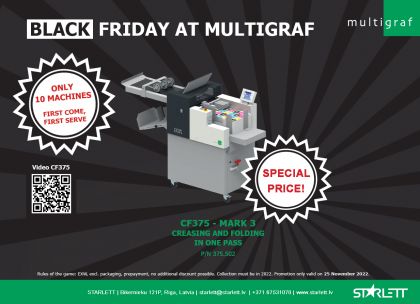 ONLY TODAY BLACK FRIDAY OFFER - MULTIGRAF CF375!