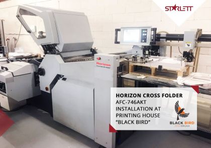 NEW INSTALLATION - HORIZON AUTOMATIC COMBI FOLDING UNIT + PRESS STACKER at Black Bird